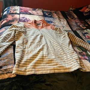 Stripped 3/4 zip sweater